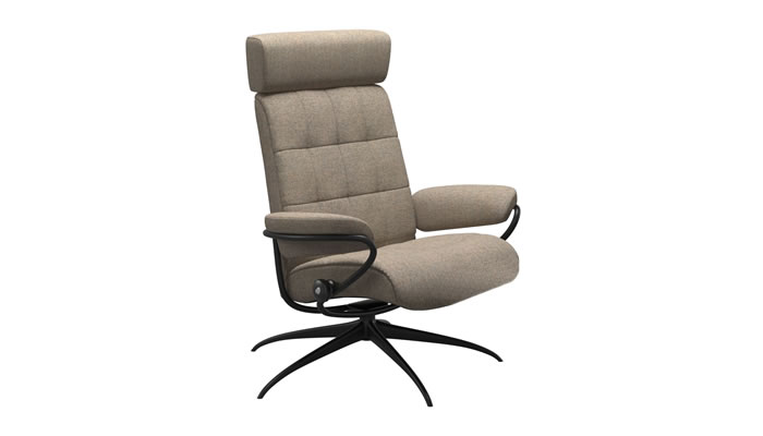 Stressless London Recliner with Adjustable Headrest in Clover Funghi